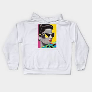 Modern woman in pop-art style Kids Hoodie